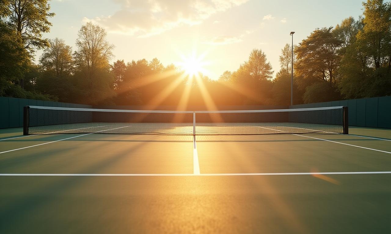 Tennisplatz in der Morgensonne