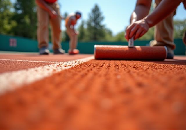 Sandplatzpflege durch unser Team